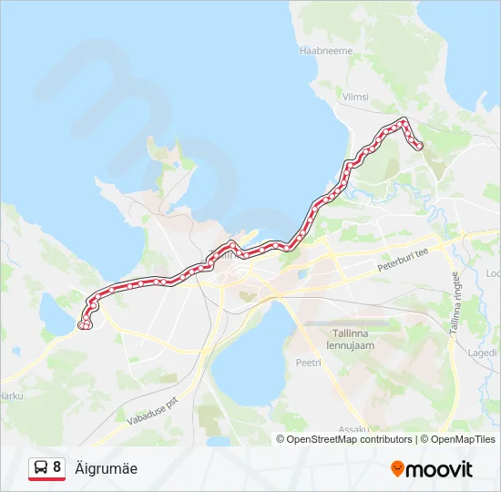8 Bus Line Map