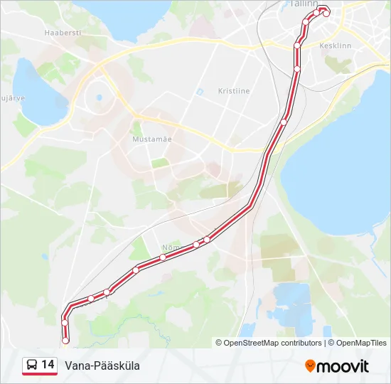 Автобус 14: карта маршрута