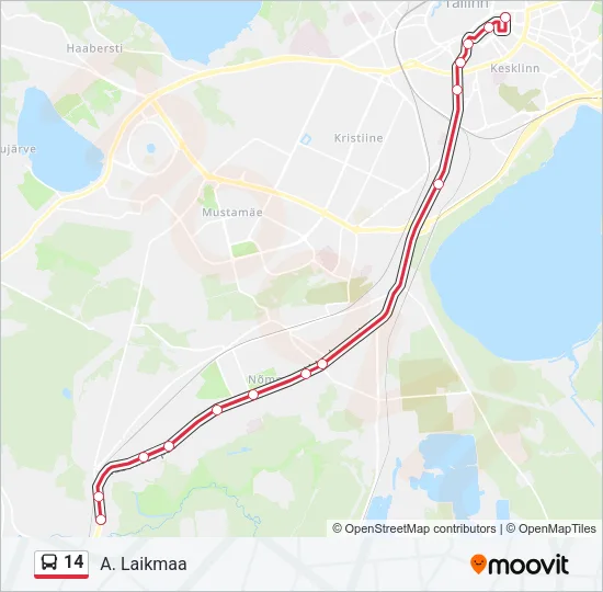 14 Bus Line Map