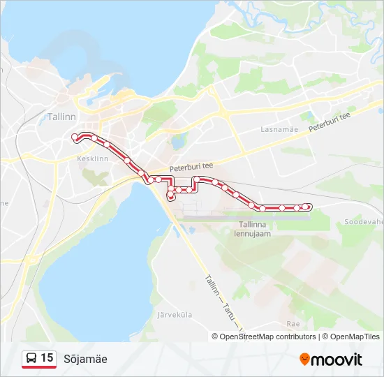 15 Bus Line Map