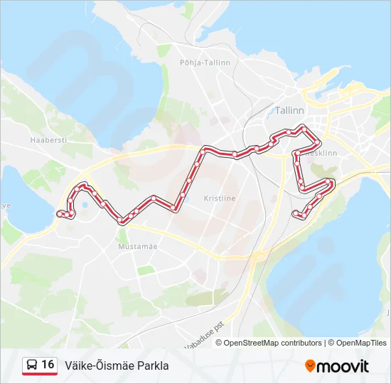 16 Bus Line Map