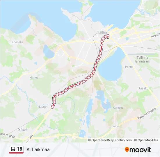 18 Bus Line Map