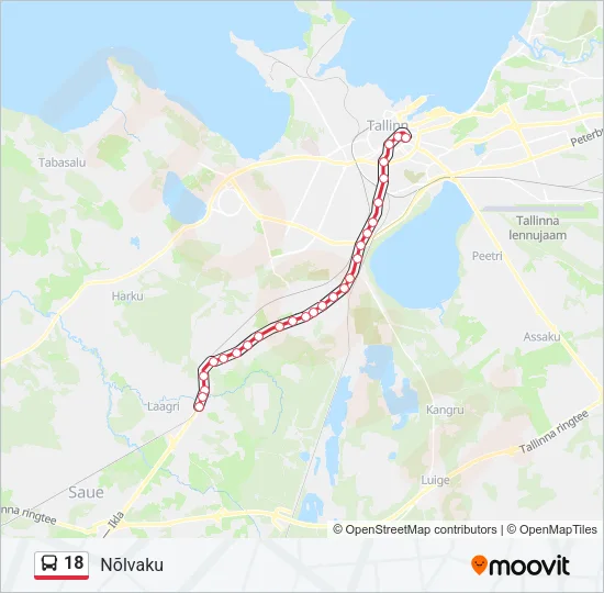 18 Bus Line Map