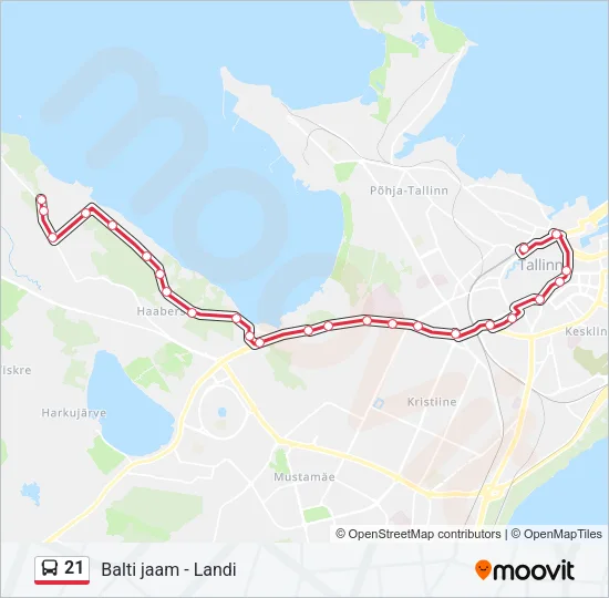 21 Bus Line Map