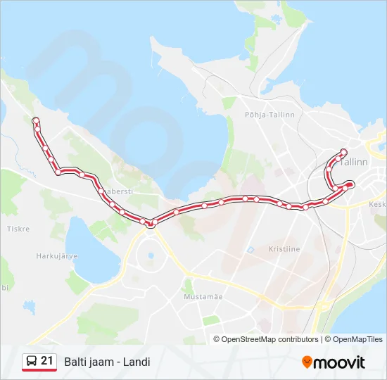 21 Bus Line Map