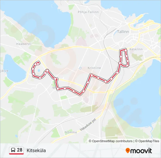 28 Bus Line Map