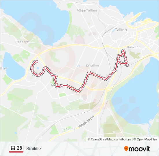 28 Bus Line Map