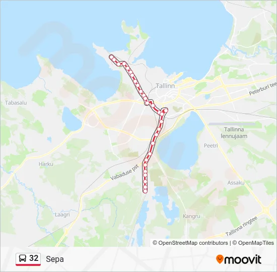 Автобус 32: карта маршрута