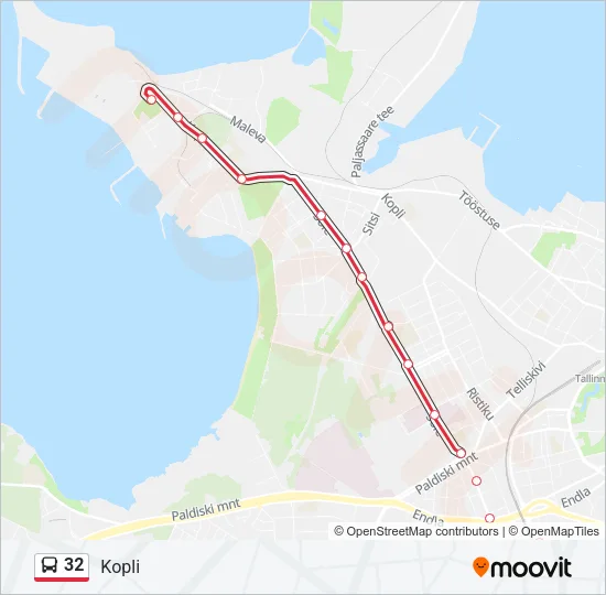 32 Bus Line Map