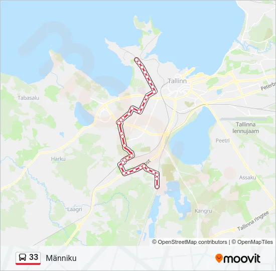 33 Bus Line Map