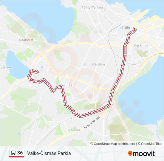 36 Bus Line Map