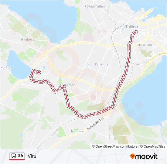 36 Bus Line Map