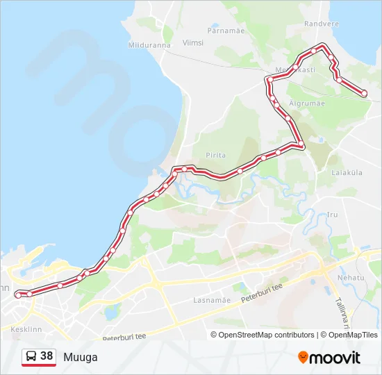 38 Bus Line Map