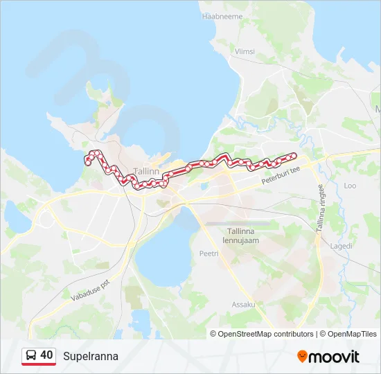 40 Bus Line Map