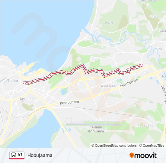 51 bus Line Map