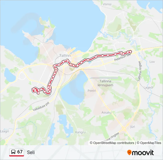 67 Bus Line Map