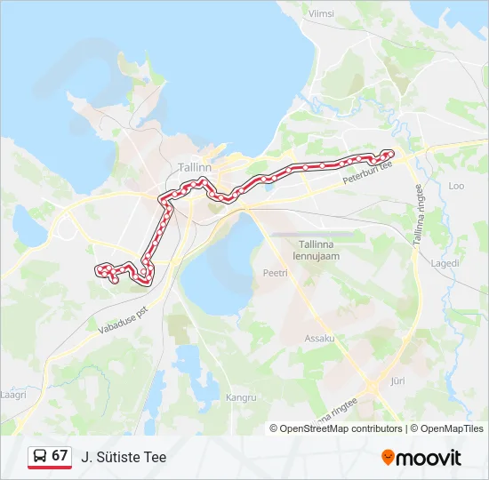 67 Bus Line Map