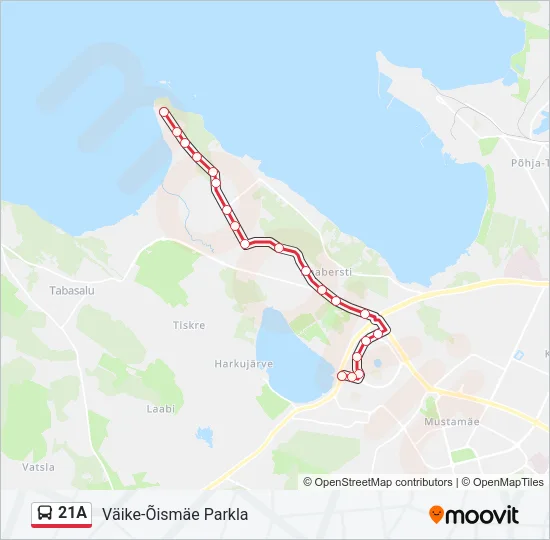 21A Bus Line Map