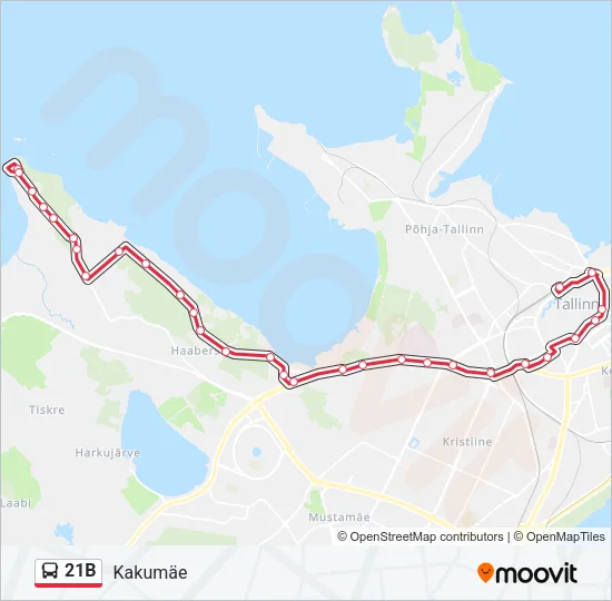 21B Bus Line Map