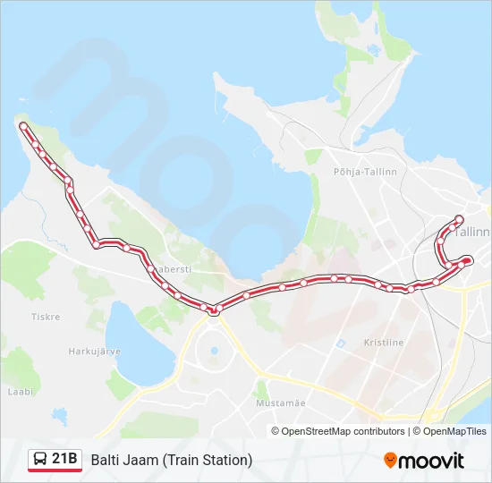 21B Bus Line Map
