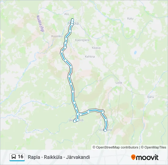 Автобус 16: карта маршрута