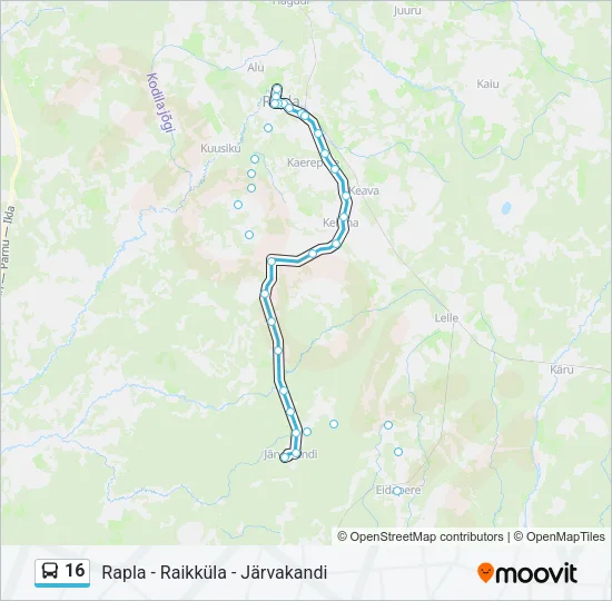 16 Bus Line Map