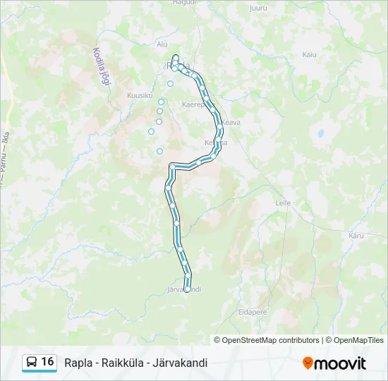 16 Bus Line Map
