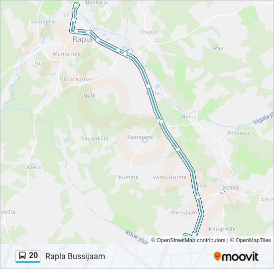 20 bus Line Map