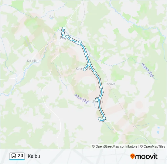 Автобус 20: карта маршрута