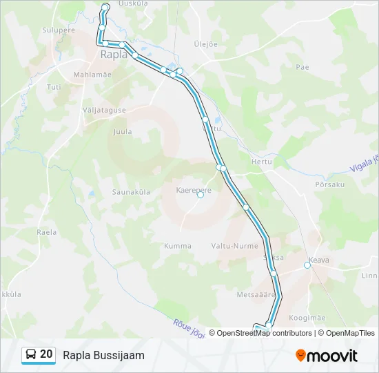 20 Bus Line Map