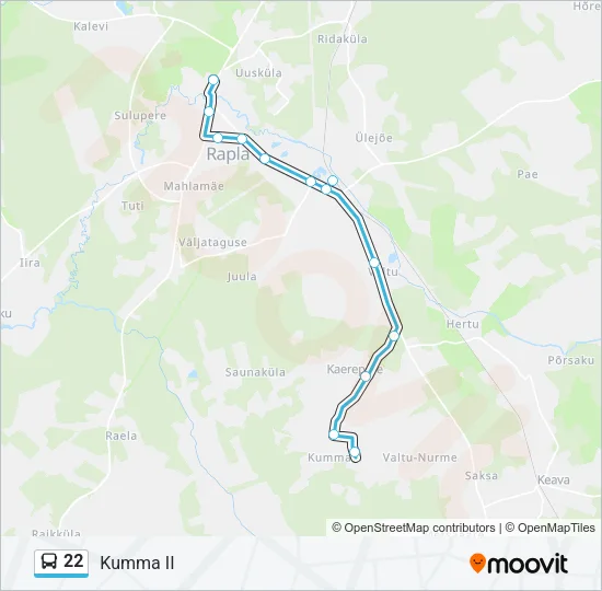 Автобус 22: карта маршрута