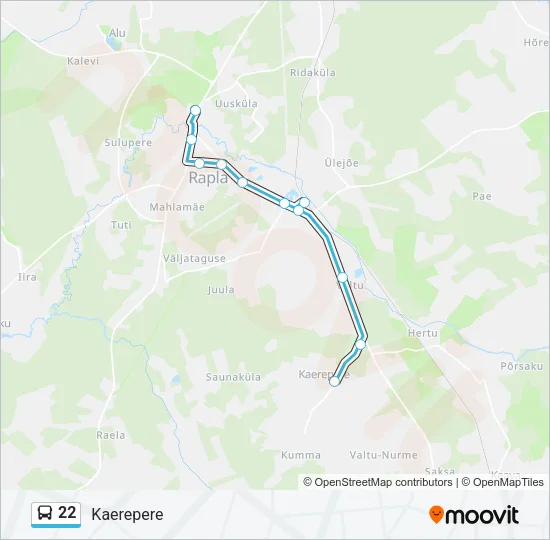 Автобус 22: карта маршрута