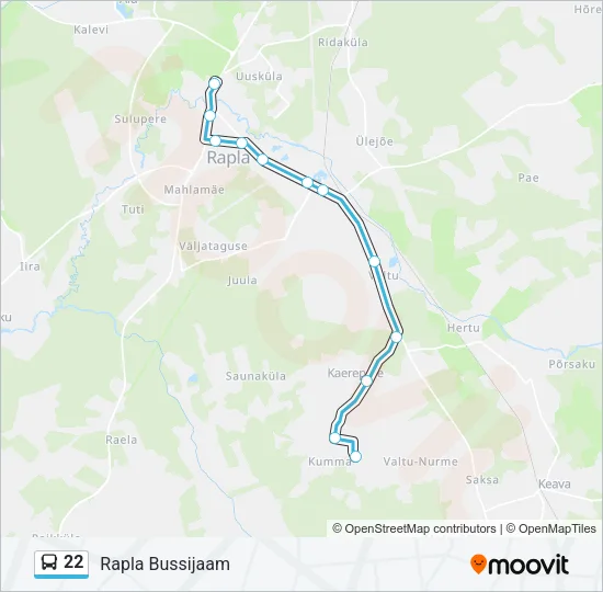 22 Bus Line Map