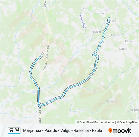 34 Bus Line Map