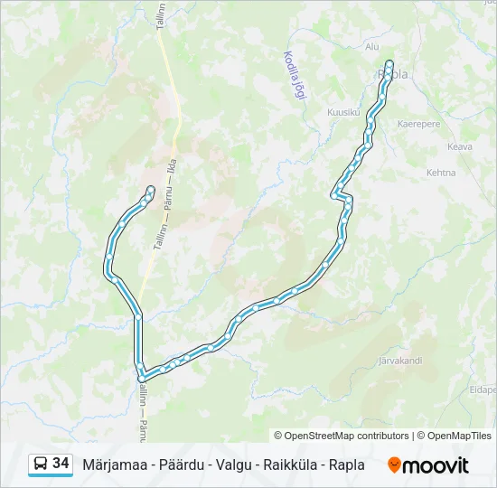 34 Bus Line Map