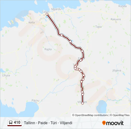 410 Bus Line Map