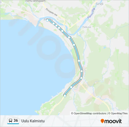 Автобус 36: карта маршрута