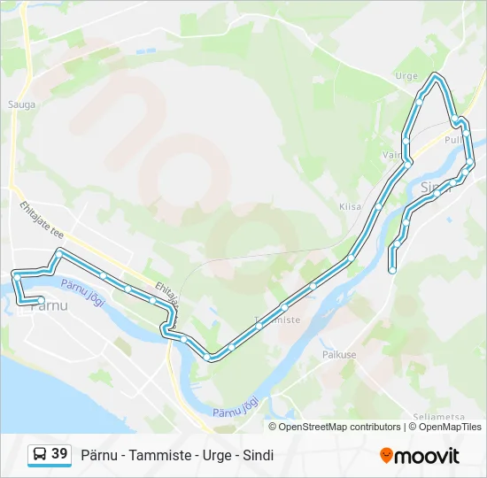 Автобус 39: карта маршрута