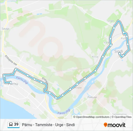 Автобус 39: карта маршрута