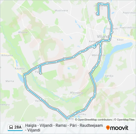 28A Bus Line Map