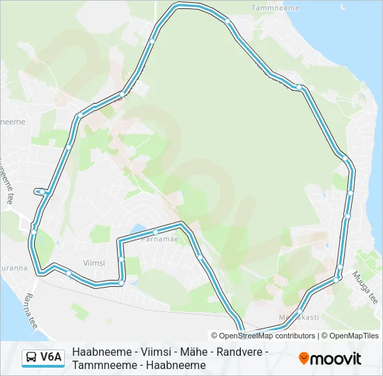 V6A Bus Line Map