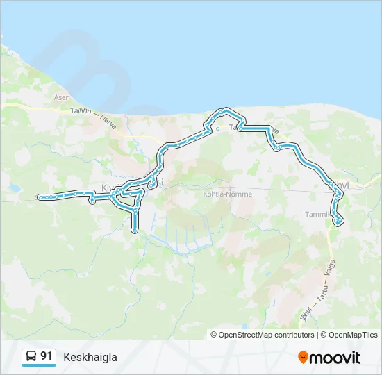 91 Bus Line Map