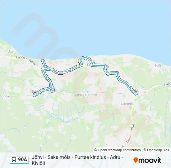 90A Bus Line Map