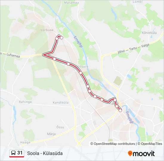 31 Bus Line Map