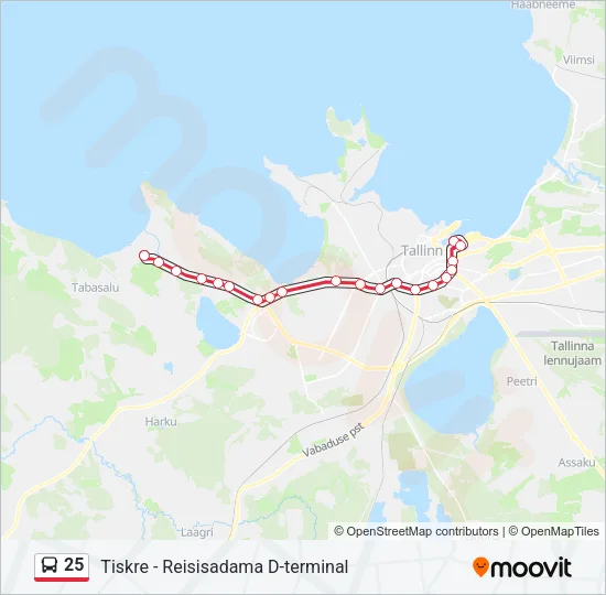 Автобус 25: карта маршрута