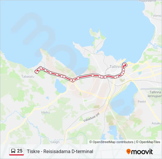 25 Bus Line Map