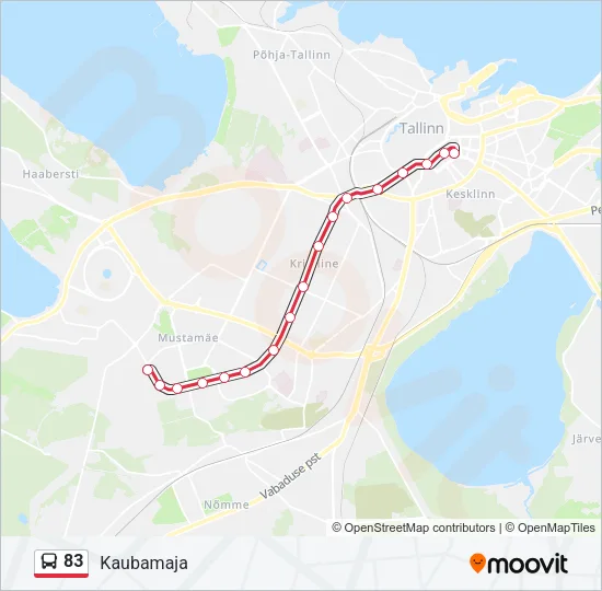 83 Bus Line Map