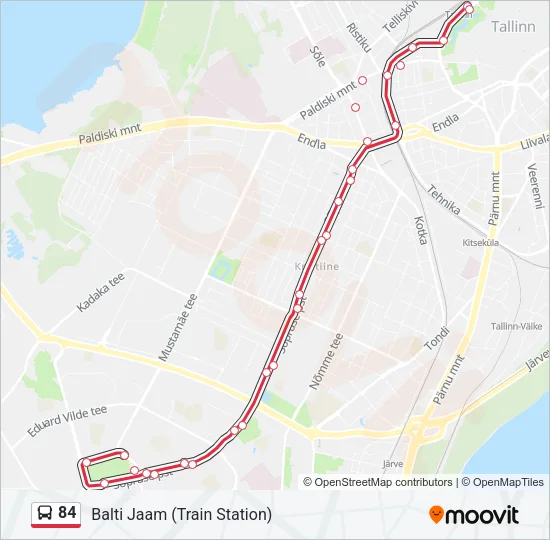 84 Bus Line Map