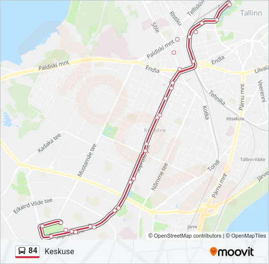 84 Bus Line Map