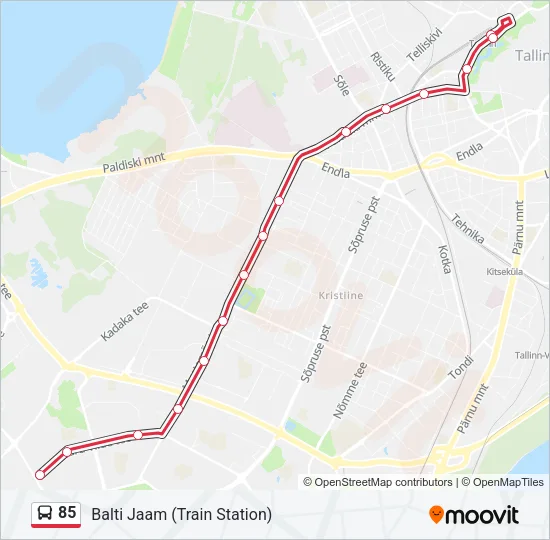 85 Bus Line Map